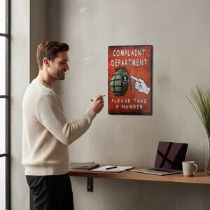Complaint Department Please Take a Number Funny Metal Sign